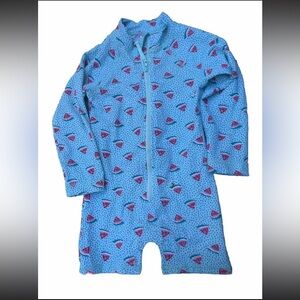 Egg By Susan Lazar Rashguard Set Blue Size 12m Protection Watermelon Zip Up